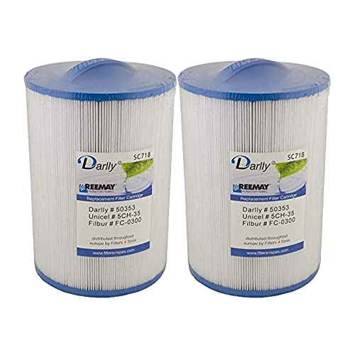 Darlly Whirlpool-Filter SC718 50353, kompatibel mit Pleatco PMAX50P4 FC-0300 Unicel 5CH-35, 2 Stück von Darlly