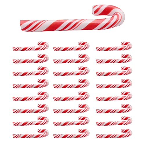 Darmlly 100 StüCk Rot und Weiß Handgemachte Weihnachten Zucker Stange Miniatur Essen Puppenhaus Hause Dekor Ton Zucker Stange Etwa 3,2 x 1 cm von Darmlly