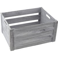 Holz Kiste Grau Weiß Mit Griffen Aufbewahrungsbox Obstkiste Weinkiste Holzkisten von DaroDeko
