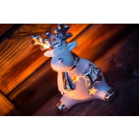 Keramik Rentier Teelichthalter Silber-Weiß 11 X 15, 5cm - Einzeln Oder Im 2Er Set von DaroDeko