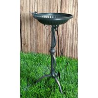 Metall Vogel-Tränke Anthrazit 68cm Vogelbad Wassertränke Gartendekoration von DaroDeko