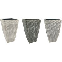 Poly-Rattan Blumentopf Eckig Hoch Mit Einsatz Schwarz Blumenkübel Übertopf Pflanz-Töpfe Poly-Rattan Blumentopf Eckig Hoch Mit Einsatz Schwarz Blumenkübel Übertopf Pflanz-Töpfe von DaroDeko