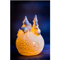 Porzellan Kugel Mit Led Ø 9, 5cm - Einzeln Oder Im 2Er Spar Set von DaroDeko