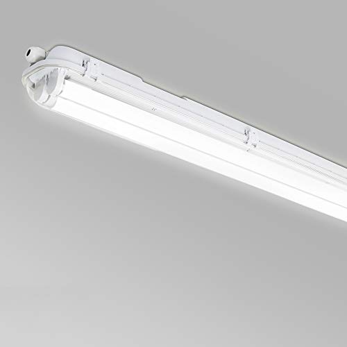 Daromigo 150CM Wannenleuchte 24W LED Feuchtraumleuchte Kaltweiß Leuchtstoff lamp Wasserdicht IP65 Tageslicht Werkstatt Leuchten (2 Stücke LED Röhre T8) von Daromigo