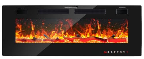 Daromigo Elektrokamin, Wandkamin Elektrischer mit Heizung und LED Flammen, Elektrische kamine mit Timer Einstellbarer Thermostat, Fernbedienung Heizlüfter, 750W/1500W, Schwarz, 127 cm Daromigo Elektrokamin, Wandkamin Elektrischer mit Heizung und LED Flammen, Elektrische kamine mit Timer Einstellbarer Thermostat, Fernbedienung Heizlüfter, 750W/1500W, Schwarz, 127 cm von Daromigo