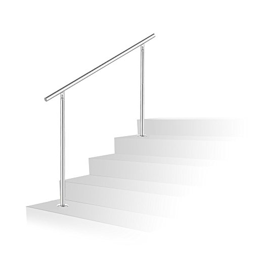 Daromigo Handlauf Edelstahl Aussen, Treppengeländer Innen und Außen, Geländer treppe mit/ohne Querstreben, Geländer für Treppen Brüstung Balkon (100 CM, Ohne Querstreben) von Daromigo