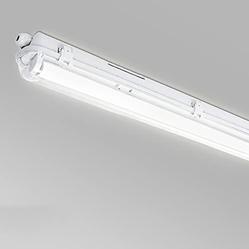 Daromigo LED Feuchtraumleuchte 1.5M Wannenleuchte 24W Kaltweiß Tageslicht Industrie Strahler diffuse Abdeckung 2040LM PC Abdeckung von Daromigo