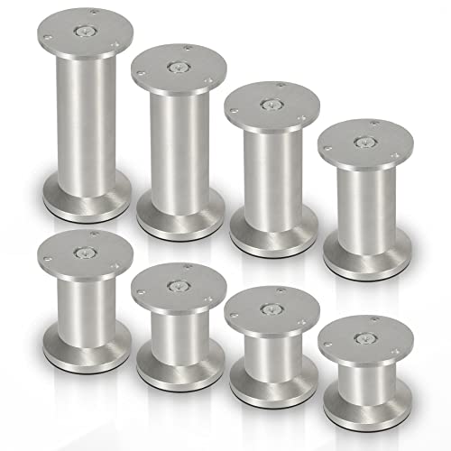 Daromigo Möbelfüße 4er Set 180 mm hochwertige Möbelbeine aus Aluminium, höhenverstellbar ±15mm,φ 60mm, individuelle DIY-Möbel, Möbelbeine eignen Sich für Küchenschränke, Sofas, Betten, Nachttische von Daromigo