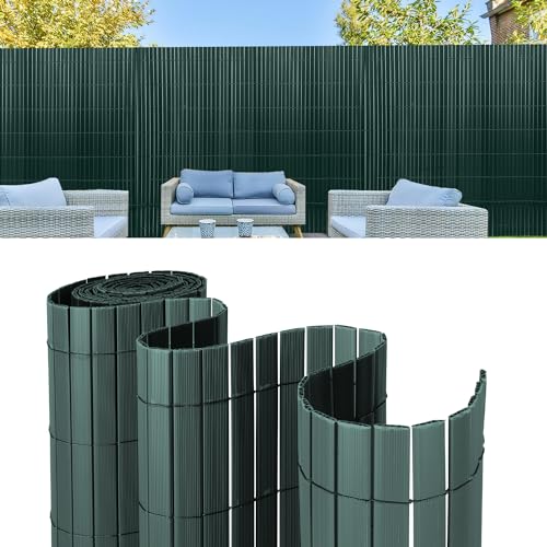 Daromigo PVC Sichtschutzmatte 160×1000cm, Sichtschutz Garten mit Innenverstärkung, Sichtschutz Balkon mit Kabelbinder, Sichtschutz Zaun Wetterfest und UV-Schutz (Grün) von Daromigo