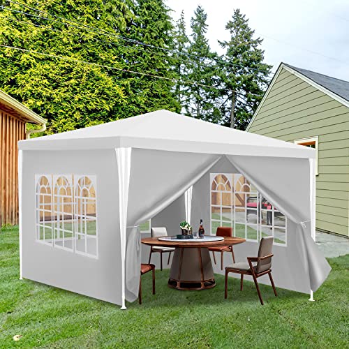 Daromigo Pavillon 3x3m, Gartenpavillon Wasserdicht Partyzelt, mit abnehmbaren Seitenteilen und großen Fenstern, Gartenzelt UV Schutz für Outdoor Garten Party Camping, Weiß Daromigo Pavillon 3x3m, Gartenpavillon Wasserdicht Partyzelt, mit abnehmbaren Seitenteilen und großen Fenstern, Gartenzelt UV Schutz für Outdoor Garten Party Camping, Weiß von Daromigo