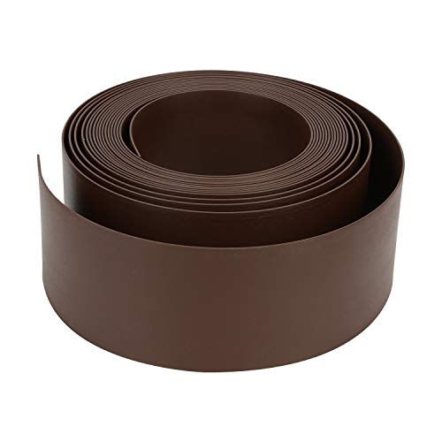 Daromigo Rasenkante Mähkante Rasen Gartenumrandung Beetumrandung Beeteinfassung Profilkante Pflasterstein Gartenpalisade(Länge 25m - Höhe 12cm, Braun) von Daromigo