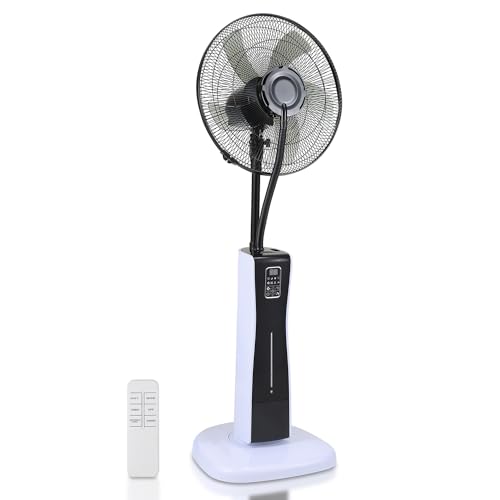 Daromigo Standventilator, 2L Standventilator mit Sprühnebel, ventilator mit Wasserkühlung, Sprühnebel Ventilator mit Fernbedienung und Timer, Schwarz von Daromigo