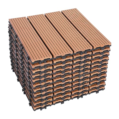 Daromigo WPC Terrassenfliesen 30x30cm WPC Kunststoff 22er Spar Set für 2m², Balkonfliesen Holzfliesen Wetterfest Schwimmbad Badezimmer Terrasse Garten Balkonbodenbeläge, Braun Daromigo WPC Terrassenfliesen 30x30cm WPC Kunststoff 22er Spar Set für 2m², Balkonfliesen Holzfliesen Wetterfest Schwimmbad Badezimmer Terrasse Garten Balkonbodenbeläge, Braun von Daromigo