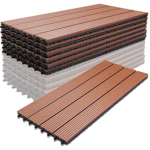 Daromigo WPC Terrassenfliesen 30x60cm 18er Set für 3m² Holzfliesen Balkon, Balkon Bodenfliese, Bodenbelag Gartenplatten Terrasse Garten Balkonbodenbeläge, Braun Daromigo WPC Terrassenfliesen 30x60cm 18er Set für 3m² Holzfliesen Balkon, Balkon Bodenfliese, Bodenbelag Gartenplatten Terrasse Garten Balkonbodenbeläge, Braun von Daromigo