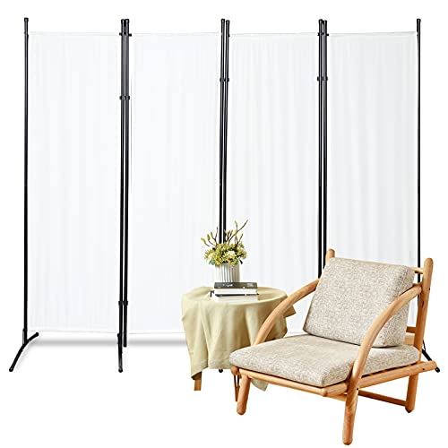 Daromigo paravent faltbar 200 * 170cm, sichtschutz Balkon trennwand4 Teilig, spanische Wand stellwände ohne Bohren Beige von Daromigo