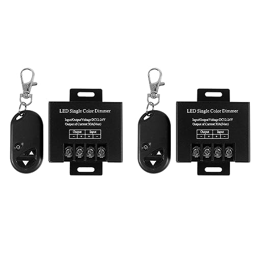 Daroplo 2X 30A Einkanal-LED-Dimmer-Controller mit 3-Tasten-Funkfernbedienung für Einfarbige 5050 3528 LED-Striplight von Daroplo