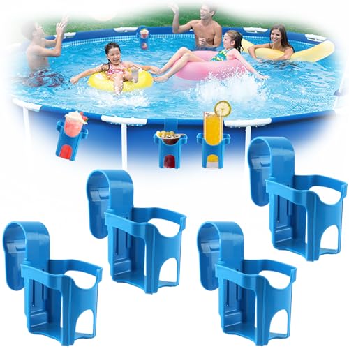Darryy 4PCS Pool Getränkehalter, Getränkehalter für Pool, Getränkehalter Poolrand, Multifunktionaler Poolzubehör Becherhalter Poolrand von Darryy