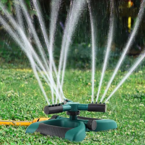 Darryy Garten Sprinkler, Wassersprinkler Garten, Wasserspielzeug Outdoor, Automatische 360 Grad Rotierende Rasen Wasser Sprinkler, 3-Arm Sprenger Rotierende Sprinkler Sprenger von Darryy