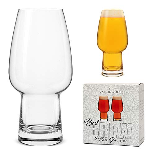 Dartington Crystal Set mit 2 Best Brew Biergläsern, 500 ml, hergestellt für Bar Amigos, ideal für IPA Stout Pale Ale und Craft Beer Tasting, Geschenk-Set von Dartington