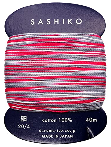 Yokota Daruma Sashiko-Garn, Einzeln und verschiedene Farben (Morning Glory, dünne 40-m-Karte) von Daruma