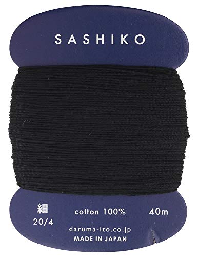 Yokota Sashiko Fadenverdünner, Gewicht 40 m, Farbe 219, Schwarz, japanische Stickerei und Steppung Yokota Sashiko Fadenverdünner, Gewicht 40 m, Farbe 219, Schwarz, japanische Stickerei und Steppung von Daruma