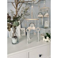 Baby Mobile „Meerkind"/Makramee Regenbogen Jungen Geschenk Personalisiert Taufgeschenk Geburtsgeschenk von Daruschka