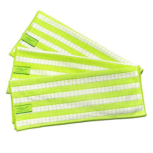 Das blaue Wunder Extra Geschirrtücher Limette 3er-Set | Bambusfasern: super weich und extrem saugfähig | 60cm x 40cm | Küchentücher mit Qualität | Streifen- und fusselfrei von Das blaue Wunder