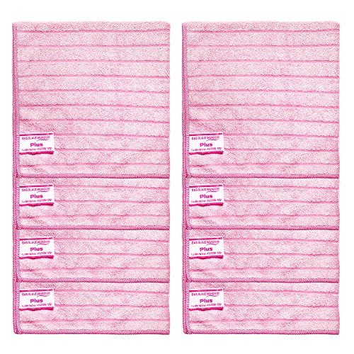 Das blaue Wunder Plus Reinigungstücher 8X 40x40 cm (Rose), reinigt, trocknet und poliert, Mikrofaser, Putztuch, Trockentuch für Küche, Bad, Haushalt, Auto von Das blaue Wunder