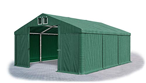 Das Company Lagerzelt 4x6m dunkelgrün wasserdicht Zelt 560g/m² PVC Plane ganzjährig Zelthalle Winter SD von Das Company