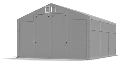 Das Company Lagerzelt 4x6x2.5m wasserdicht grau Zelt 560g/m² PVC Plane ganzjährig Zelthalle Winter Plus SD von Das Company