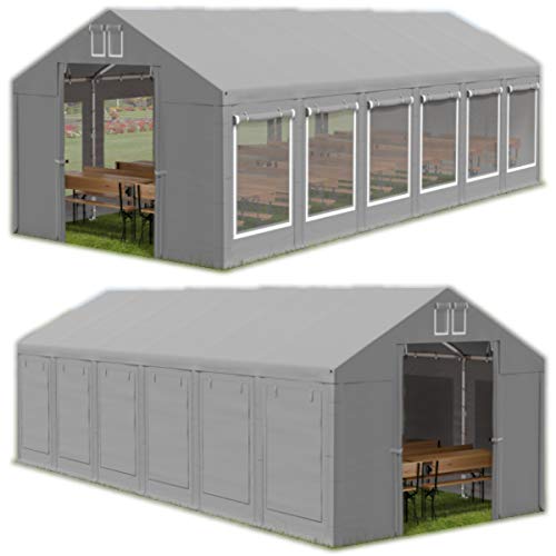 Das Company Partyzelt 6x12m Lagerzelt Universalzelt Moskitonetz wasserdicht grau Zelt 560g/m² PVC Plane Hochwertigeszelt Gartenzelt Summer ISDM - Faltpavillon, Gartenpavillon, Pavillon - Gartenhaus von Das Company