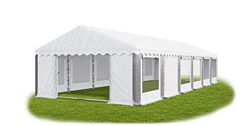 Das Company Partyzelt 6x12m Lagerzelt Universalzelt Pavillon mit Moskitonetz weiß-grau mit Bodenrahmen und Dachverstärkung Pavillon Zelt 240g/m² PE Plane wasserdicht Gartenzelt Summer Plus IPEM Das Company Partyzelt 6x12m Lagerzelt Universalzelt Pavillon mit Moskitonetz weiß-grau mit Bodenrahmen und Dachverstärkung Pavillon Zelt 240g/m² PE Plane wasserdicht Gartenzelt Summer Plus IPEM von Das Company