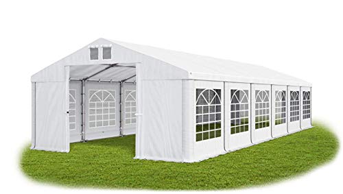 Das Company Partyzelt 6x12m wasserdicht weiß Zelt 560g/m² PVC Plane ganzjährig Gartenzelt Winter ISD - Zeltgarage, Lagerzelt Winterfest, Dachzelt Hartschale, Zeltgarage Winterfest - Winterzelt von Das Company