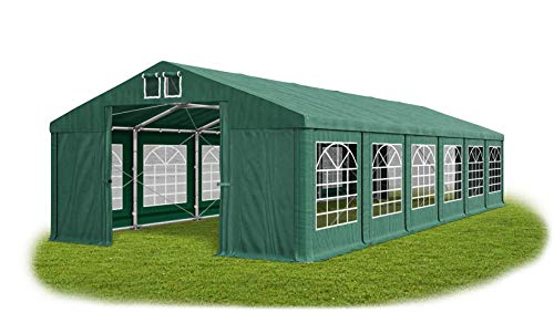 Das Company Partyzelt 8x12m wasserdicht dunkelgrün Zelt 560g/m² PVC Plane ganzjährig stahlseile Gartenzelt Winter Plus SD von Das Company