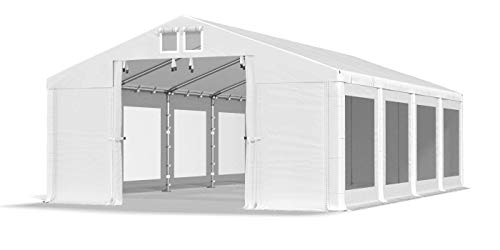 Das Company Transparente Fenster Partyzelt 6x8m wasserdicht weiß Zelt 580g/m² PVC Plane Hochwertiges Gartenzelt Summer SD/MS von Das Company