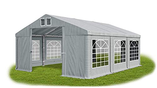 Partyzelt 4x6m wasserdicht grau Zelt 560g/m² PVC Plane Hochwertigeszelt Gartenzelt Summer SD - Faltpavillon, Gartenpavillon, Pavillon, Lagerzelt, Gartenhaus, Zeltgarage, Garagenzelt - Partyzelt von Das Company