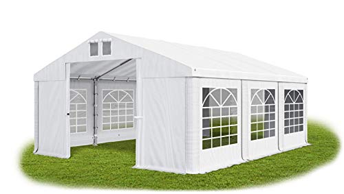 Partyzelt 4x6m wasserdicht weiß Zelt 560g/m² PVC Plane Hochwertigeszelt Gartenzelt Summer SD - Faltpavillon, Gartenpavillon, Pavillon, Lagerzelt, Gartenhaus, Zeltgarage, Garagenzelt - Partyzelt von Das Company
