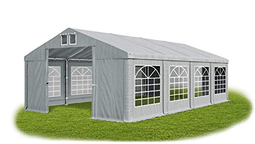 Partyzelt 4x8m wasserdicht grau Zelt 560g/m² PVC Plane Hochwertigeszelt Gartenzelt Summer SD - Faltpavillon, Gartenpavillon, Pavillon, Lagerzelt, Gartenhaus, Zeltgarage, Garagenzelt - Partyzelt von Das Company