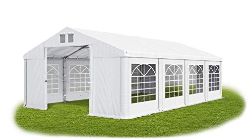 Partyzelt 4x8m wasserdicht weiß Zelt 560g/m² PVC Plane ganzjährig stahlseile Gartenzelt Winter Plus SD - Zeltgarage, Lagerzelt Winterfest, Pavillon, Zeltgarage Winterfest - Winterzelt von Das Company