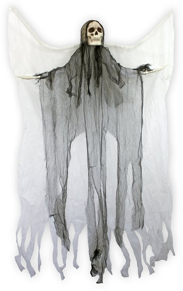 Das Kostümland Dekofigur Halloween Todesengel mit Flügeln und Totenkopf - 180 cm - Gruselige Skelett Geister Party Dekoration von Das Kostümland