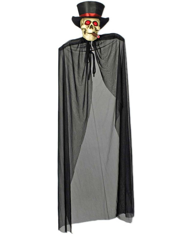 Das Kostümland Dekofigur XL Halloween Geister Figur mit Zylinder und glühender Zigarre - 150 cm - Grusel Party Dekoration von Das Kostümland