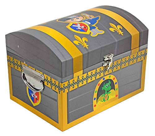 Das Kostümland Ritter Schatzkiste - Klein - Schatztruhe Dekoration für Geburtstag, Hochzeit oder Mottoparty - Box Truhe Kiste für kleine und große Ritter von Das Kostümland