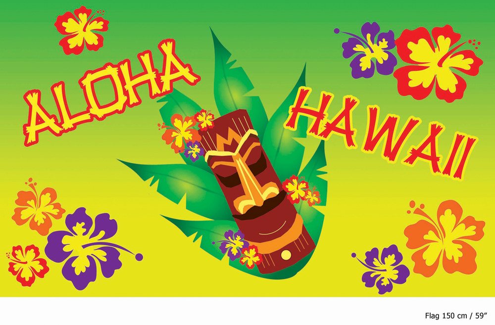 Das Kostümland Wanddekoobjekt Aloha Hawaii Party Artikel zur Dekoration - Fahne Das Kostümland Wanddekoobjekt Aloha Hawaii Party Artikel zur Dekoration - Fahne von Das Kostümland