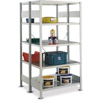 META Fachbodenregal lichtgrau doppelzeilig, Fachlast 230 kg, HxBxT 2.000 x 1.056 x 675 mm von META