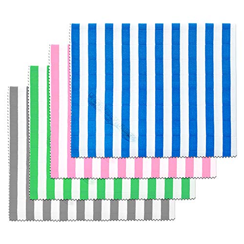 Das blaue Wunder Brillant Premium Putztuch Trockentuch 40 cm x 50 cm (Bunt, 4) I Streifenfrei säubern I Küche Badezimmer Haushalt von Das blaue Wunder