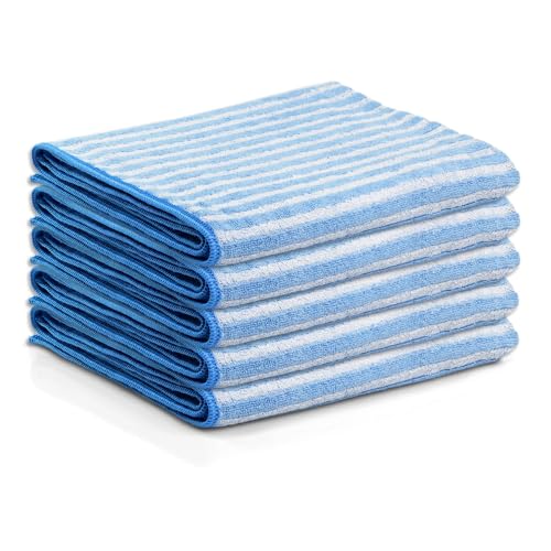 Das blaue Wunder EXTRA Premium Geschirrtücher 40cm x 70cm | EXTRA weich und EXTRA saugfähig | Küchentücher mit Qualität | Streifen- und fusselfrei (blau, 5er Set) von Das blaue Wunder