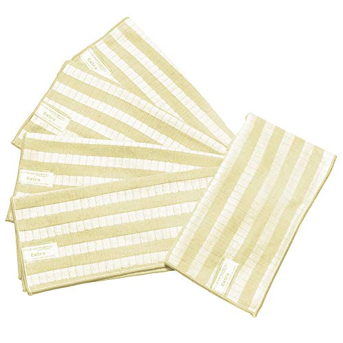 Das blaue Wunder Extra Geschirrtuch | aus Bambusfasern | extrem saugfähig | 60 cm x 40 cm (Creme, 5) von Das blaue Wunder