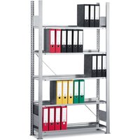 META Aktenregal GF, einseitig, ohne Abdeckboden, FL 80 kg, verzinkt, HxBxT 1.850 x 1.000 x 300 mm von META