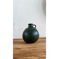 Grüne Henkelvase Keramik Vintage von DasEmporium