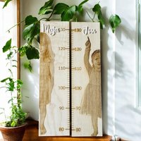 Personalisierte Kinder-Messlatte Aus Holz - 80-130 cm, Mit Fotogravur, 58 cm Lang, Einzigartiges Geschenk Für Babys Und Kinder von DasGlueckswerk